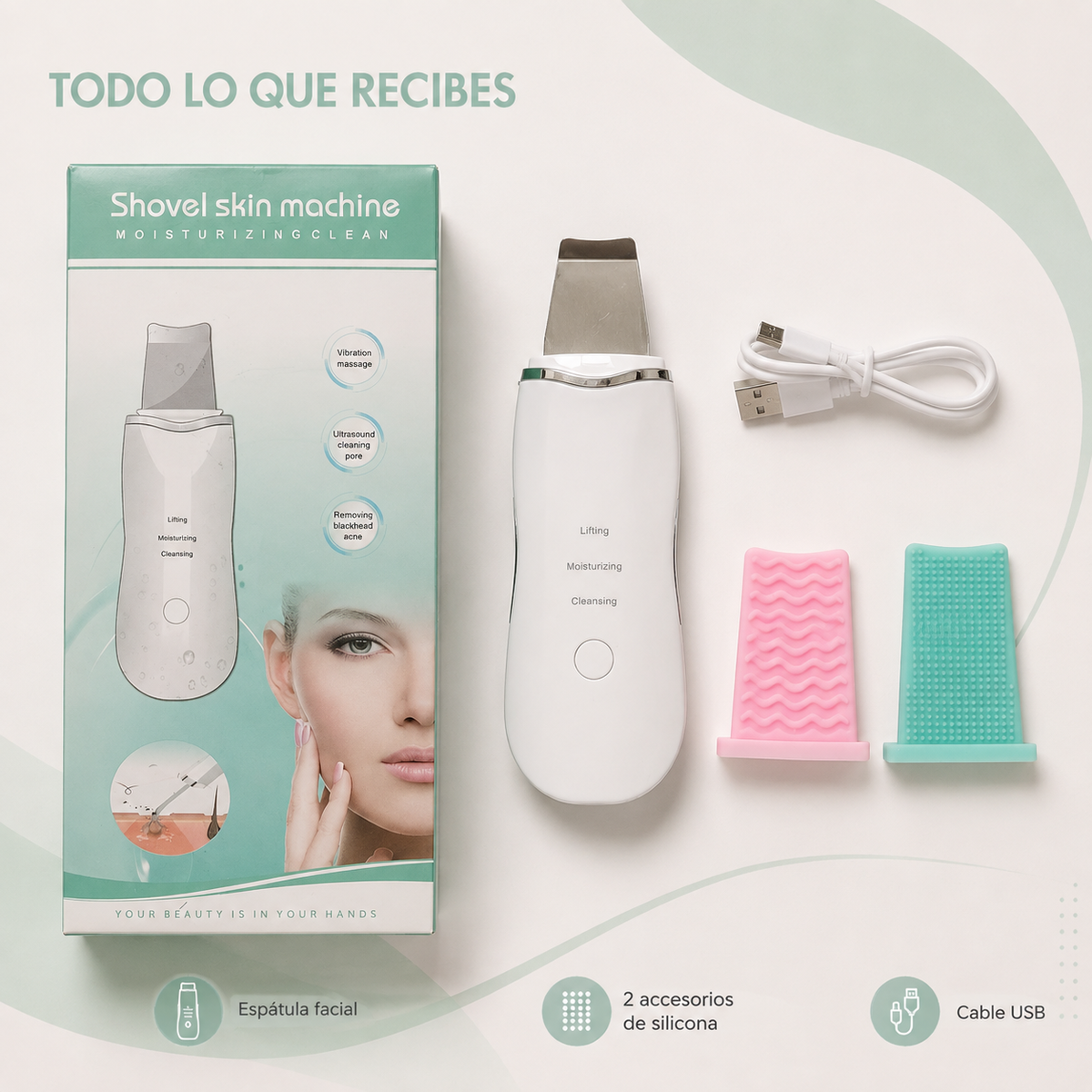 Espatula Ultrasonica Facial 3 En 1